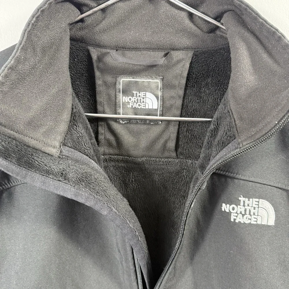 The North Face Jacket Mens Medium Black Softshell Fleece Lined Full Zip Outdoor